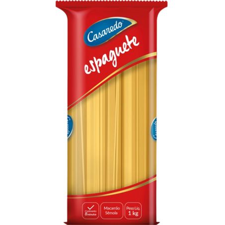 Massa semola casaredo 1kg espaguete fino