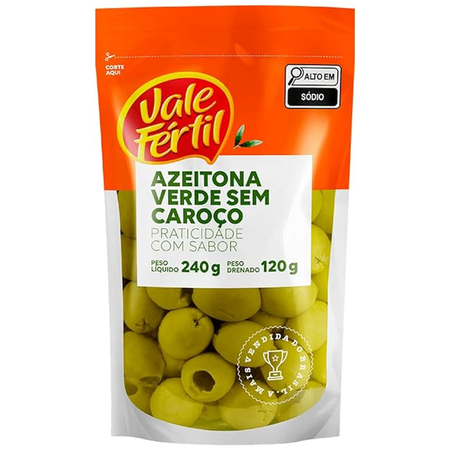 AZEITONAS VERDES VALE FÉRTIL S/CAROÇO 120G