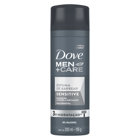 Espuma barbear dove men sensitive 200ml