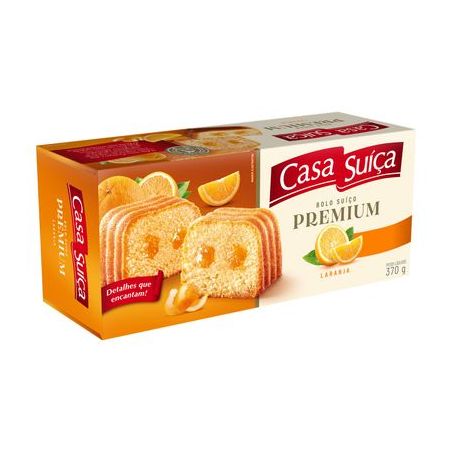 Bolo Casa Suiça Laranja Recheado Unidade 370G