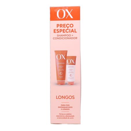 Kit Shampoo com 375Ml  Condicionador com 170Ml Ox Longos 360-3