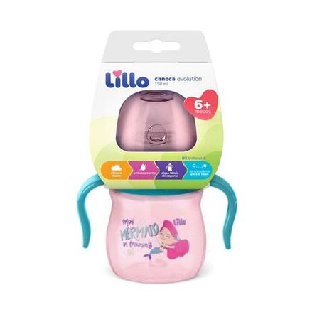 Copo evolution Lillo com alça menina 150ml