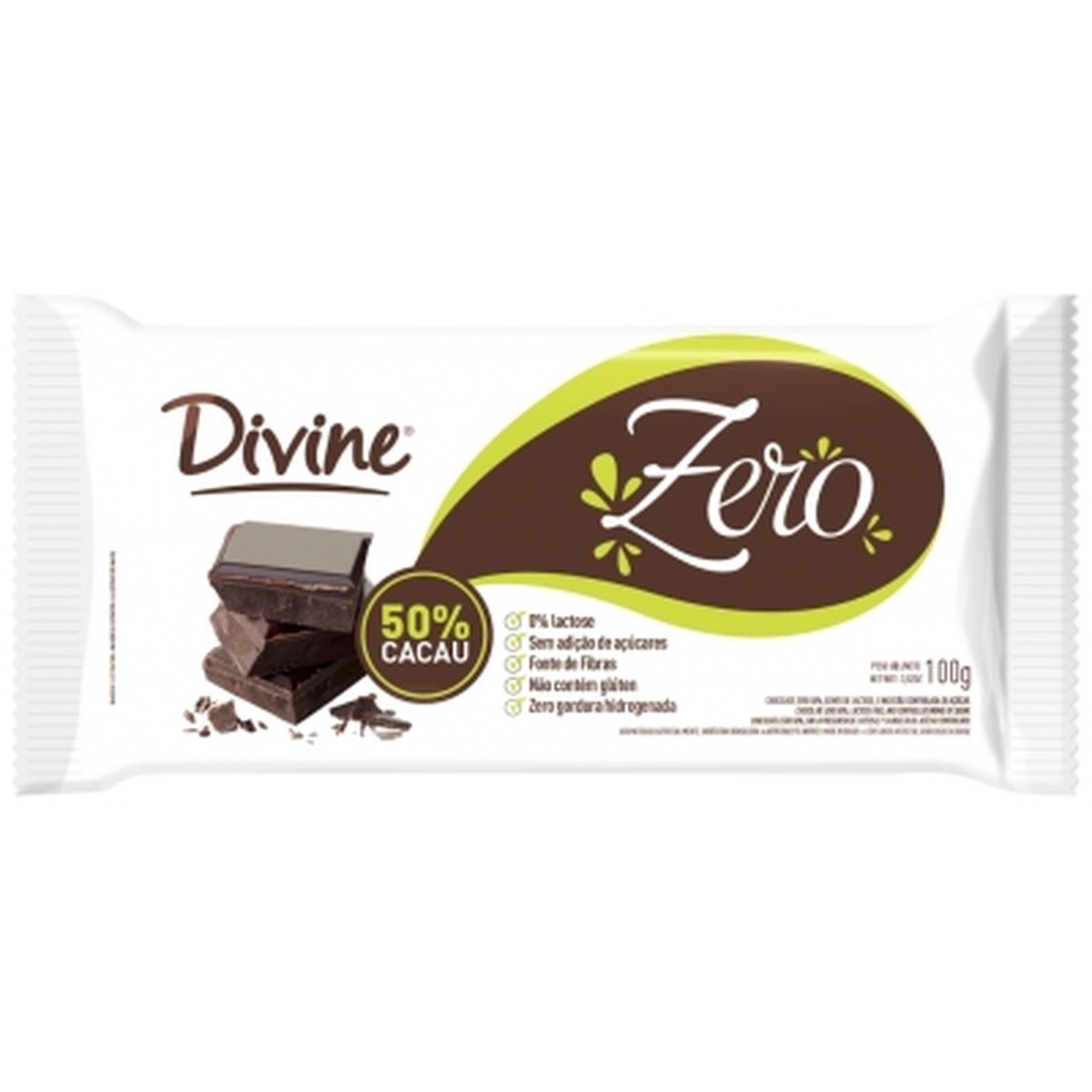 Barra Divine Meio Amargo Zero 50% 70g