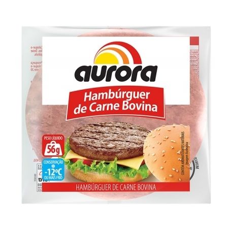 Hambúrguer Aurora Bovino Embalagem 56G