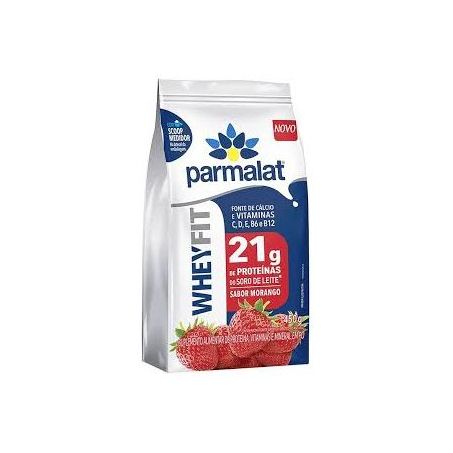 Suplemento alimentar parmalat whey fit morango 450g