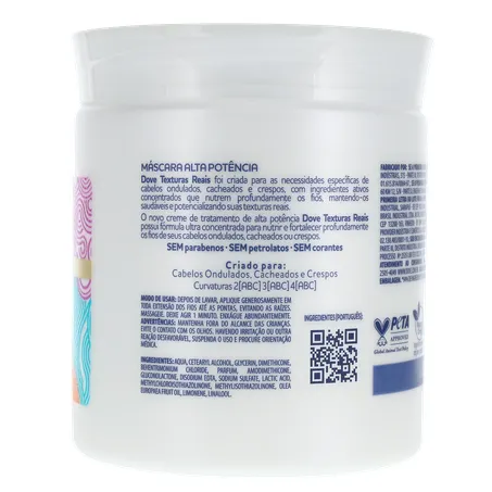 Máscara de Tratamento Texturas Reais Ondulados, Cacheados e Crespos Azeite de Oliva Dove 500G 360-14