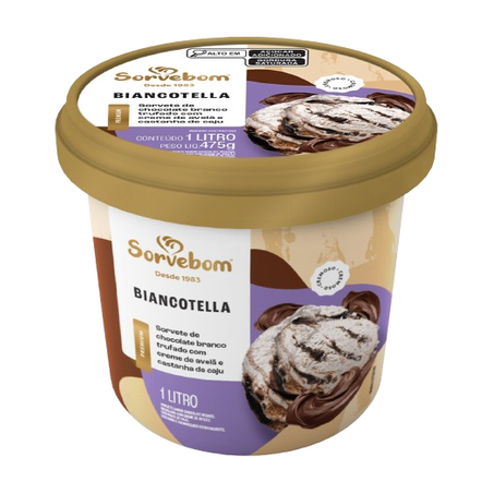 SORVETE SORVEBOM PREMIUM BIANCOTELLA PT 1L