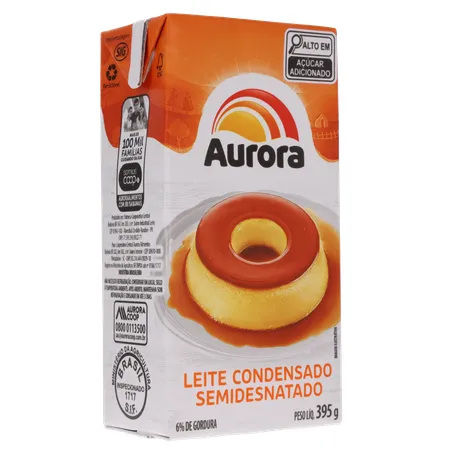 Leite cond aurora semidesn. 395g 360-33