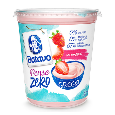IOGURTE PARCIALMENTE DESNATADO GREGO MORANGO ZERO LACTOSE BATAVO PENSE ZERO