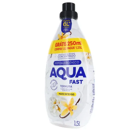 AMACIANTE AQUAFAST CONCENTRADO BRANCO TERNURA LEVE 1,5L PAGUE 1,250L 360-2