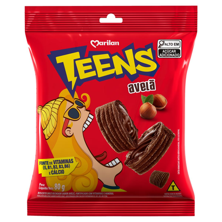 Biscoito Teens Marilan 80g - Recheado com Avelã