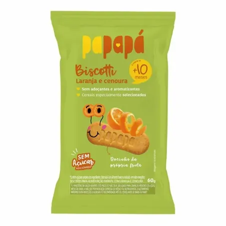 Biscoito infantil papapa laranja/cenoura 60g