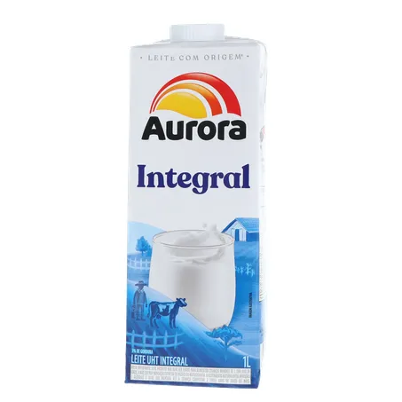 Leite UHT Integral Aurora Caixa com Tampa 1lt 360-1