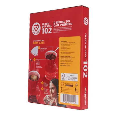 Filtro de Papel 3 Corações 102 Caixa 30UN 360-22