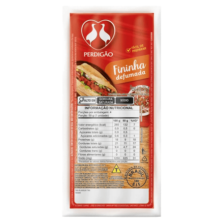 Linguiça Perdigão Fininha Defumada 215g