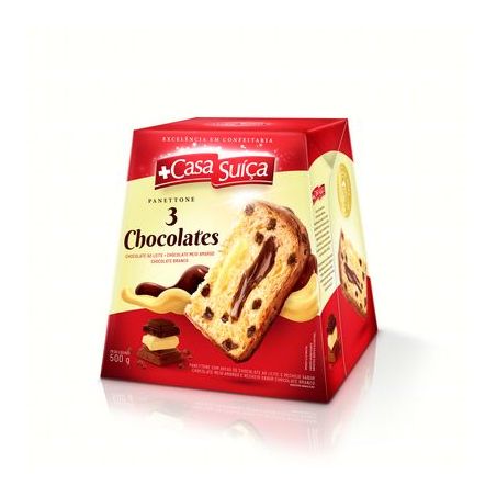 PANETTONE CASA SUICA 3 CHOC 500G