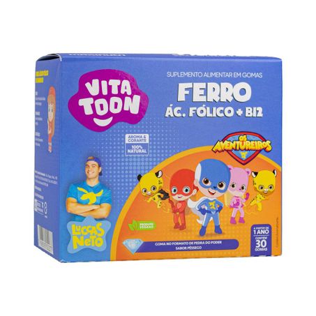 FERRO + AC. FOLICO + B12 PESSEGO VITATOON 30 GOMAS