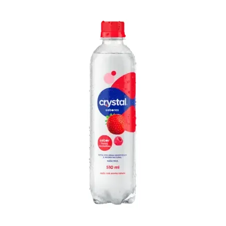 Água Saborizada com Gás Crystal Sabores Frutas Vermelhas Garrafa 510ml