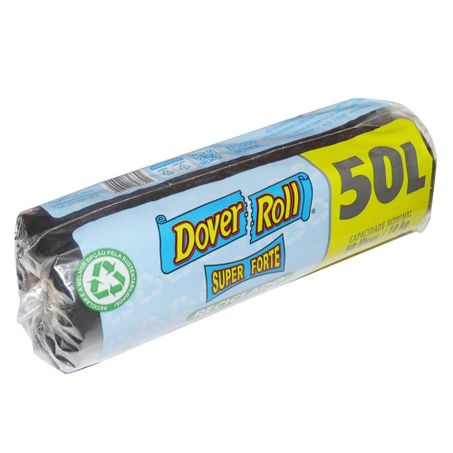 Saco lixo dover roll preto 50lt