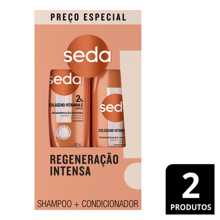 Kit Shampoo 300ml  Condicionador 190ml Seda Regeneração Intensa 360-1