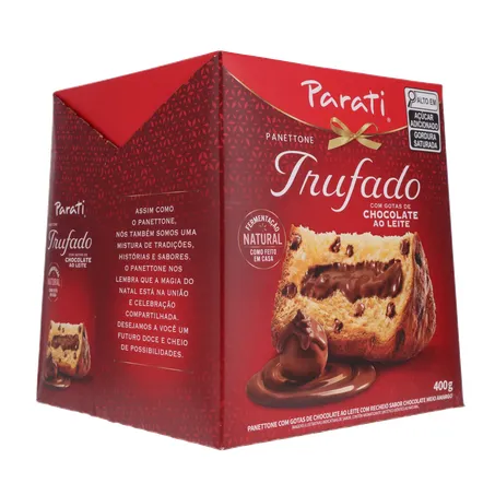 Panettone Parati Trufado com Gotas de Chocolate Ao Leite Caixa 400gr 360-32