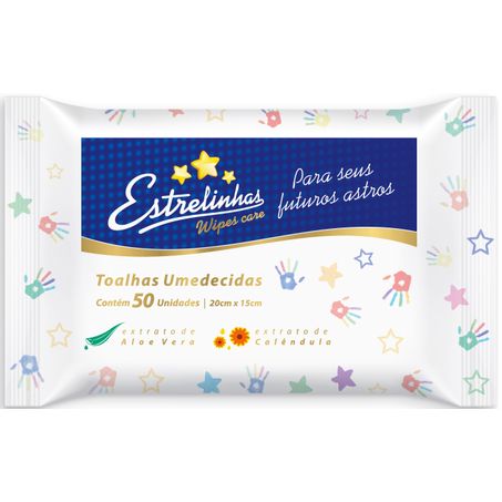 Toalhinhas Umed. Estrelinhas Wipes Care C/50