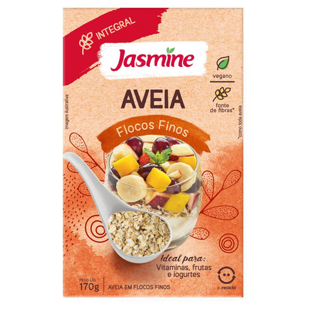 Aveia Jasmine 170g - Integral - Flocos Finos