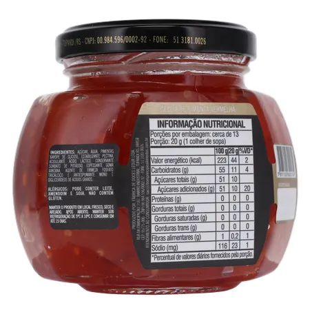 Geleia Gourmet Bom Princípio Pimenta Vermelha Pote de Vidro 250gr 360-15