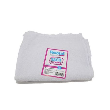 Saco alvejado branco algodão panosul 48cm x 61cm