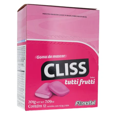 Goma de Mascar Cliss Tutti Frutti Caixa 201gr 360-34
