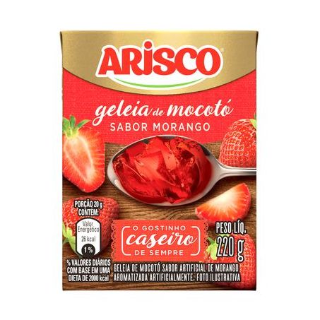 Geléia de Mocotó Arisco Morango Caixa 220G