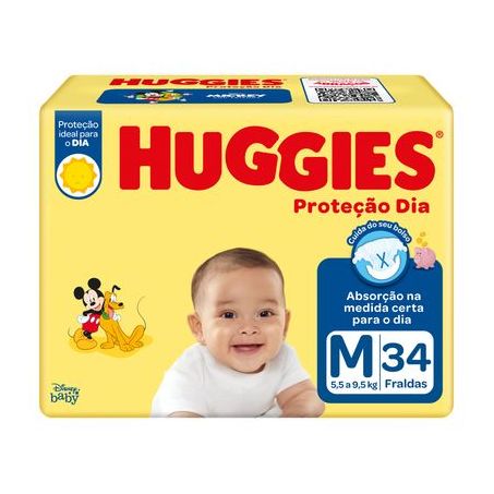 FRALDA HUGGIES PROTECAO DIARIA JUMBO MEDIA C/34