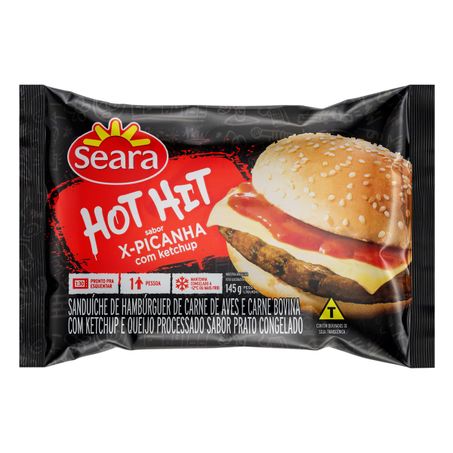 Sanduíche congelado x-picanha seara hot hit