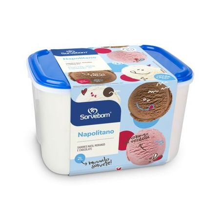 SORVETE SORVEBOM PT 2 L NAPOLITANO