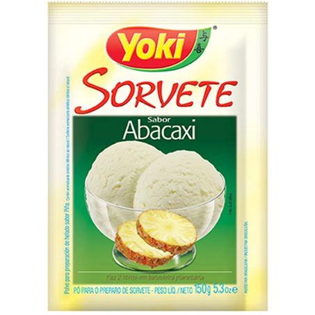 Po para preparo de sorvete yoki abacaxi 150g
