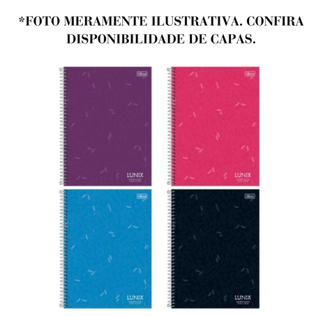Caderno Tilibra Lunix Espiral Quadriculado Capa Dura 80 Folhas  
 