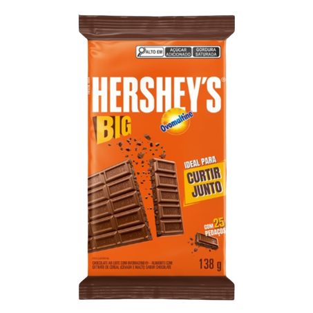 Chocolate em barra hersheys big ovomaltine 138g