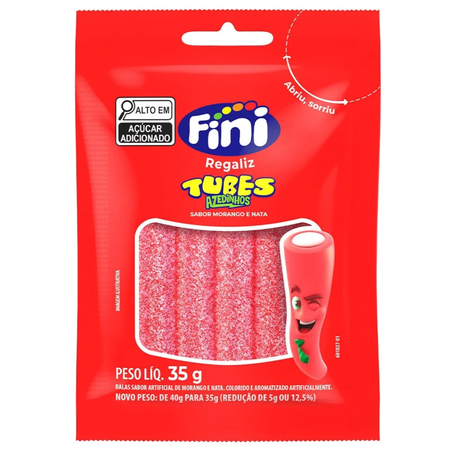 Bala fini regaliz 35g tubes morango