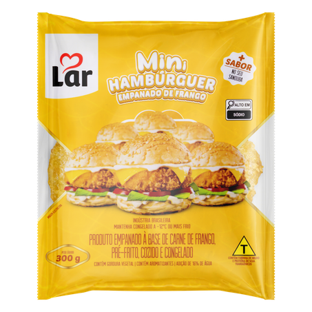 Mini Hambúrguer Lar Empanado De Frango Pacote 300g 
 