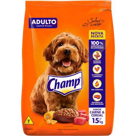 Ração Champ Para Cães Adultos Carne E Cereais 15kg