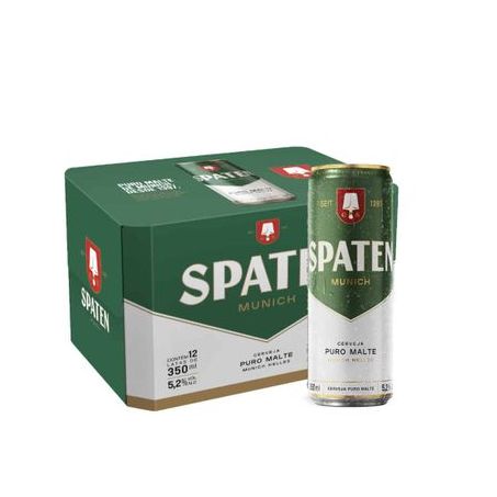 Cerveja Spaten Munich Helles Puro Malte Lata 350ml - Pacote com 12un - 4.2lt