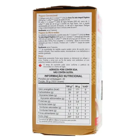 Arroz tio joao integral organico1kg 360-28