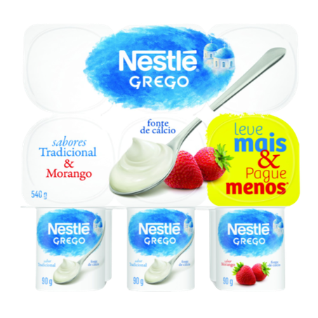 Iogurte Grego Nestlé Tradicional e Morango 540g 
 