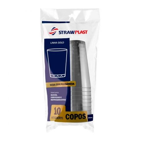 Strawplast Copo Descatável Cristal 300Ml 10 Und