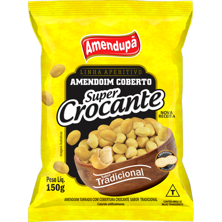 AMENDOIM AMENDUPÃ SUPER CROCANTE TRADICIONAL PACOTE 150G