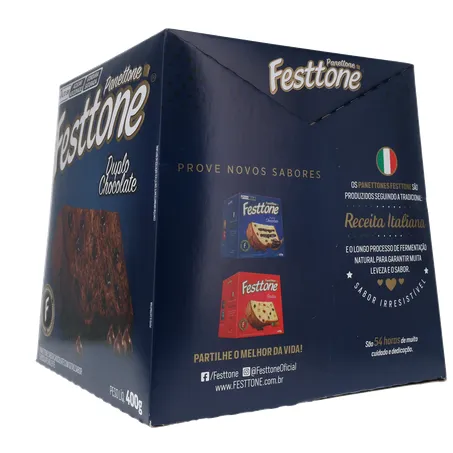 Panettone Duplo Chocolate Festtone 400G 360-6