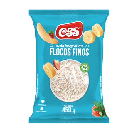 Aveia cbs 450g flocos finos