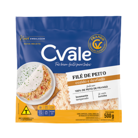 Filé Peito C. Vale Desfiado Pacote 500g 
 