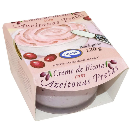 CREME DE RICOTA DAMM 120G C/ AZEITONAS PRETAS