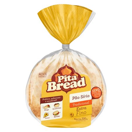 PÃO SÍRIO EXTRAFINO TRADICIONAL PITA BREAD
